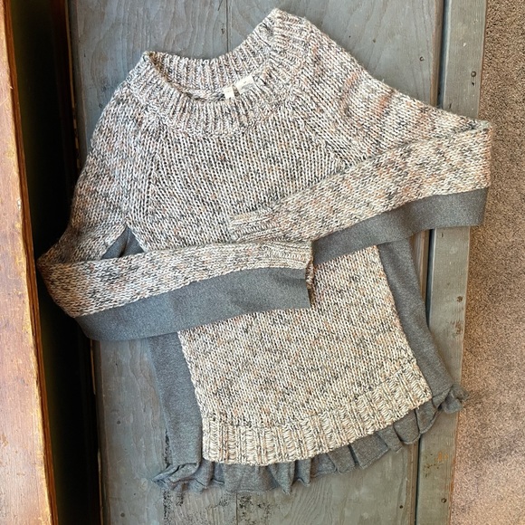 MOTH {Anthro} mixed media sweater | size small - Picture 1 of 8